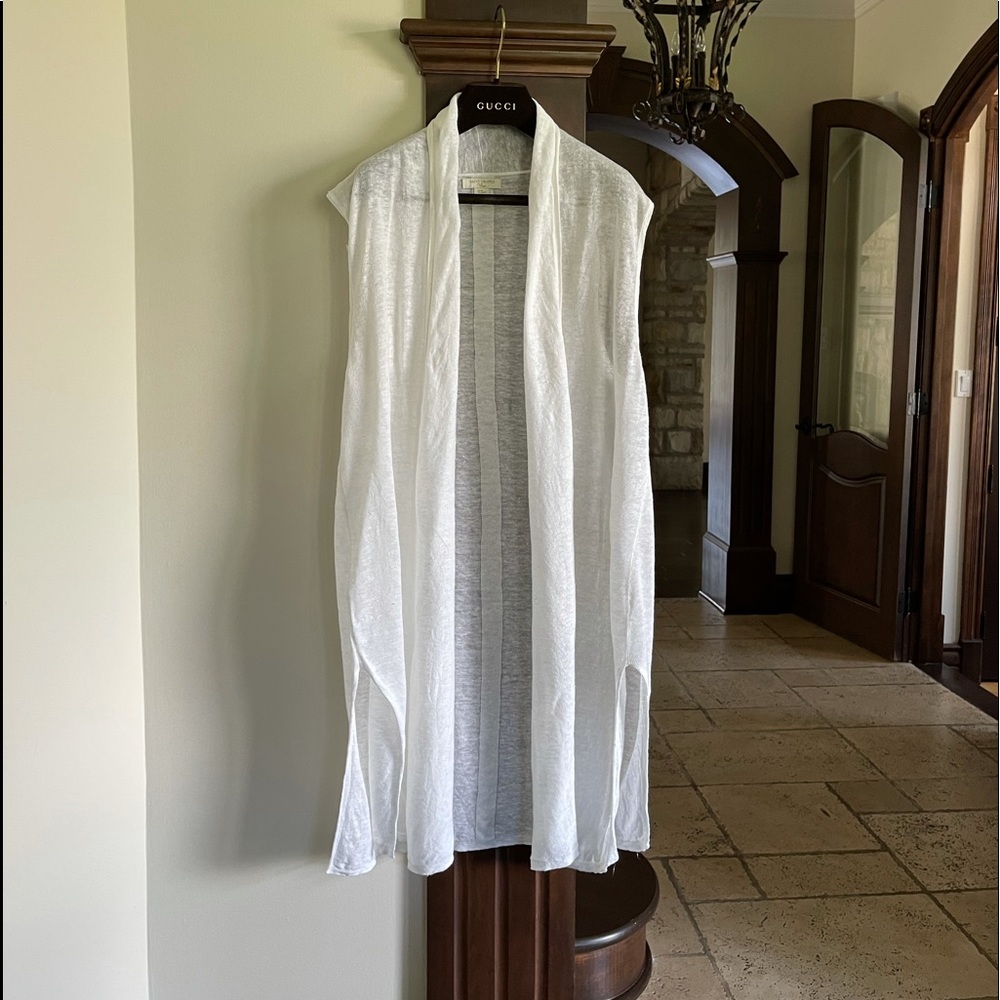 Saint Tropez West Linen Sleeveless Cardigan